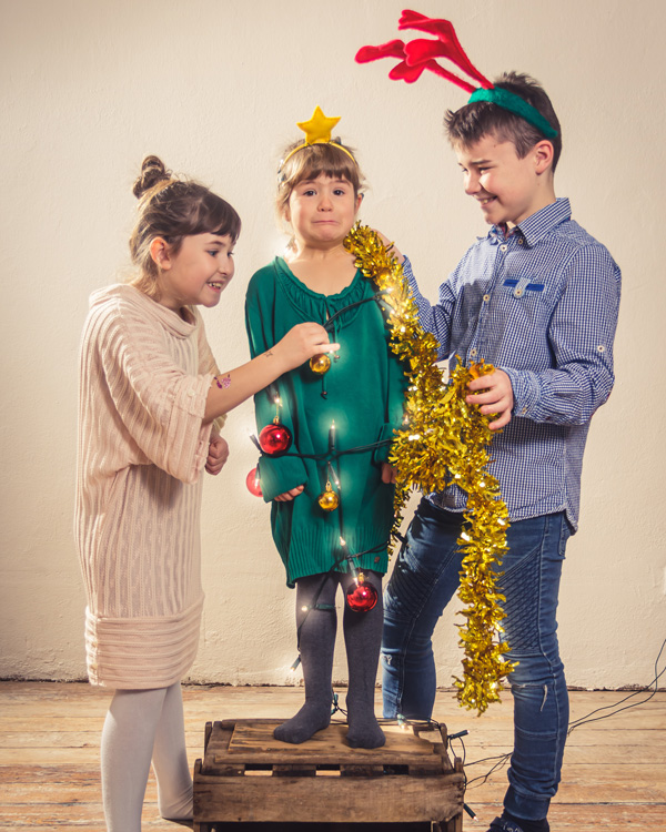 Verrücktes Weihnachtsshooting mit Kindern